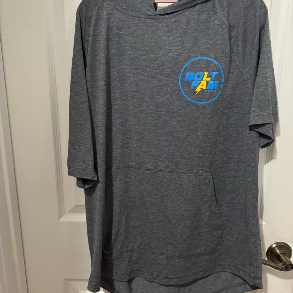 Sport-Tek Gray Hooded Short-Sleeve Top